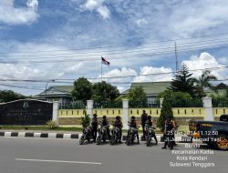 Subsatgas Pam Objek, Kawal Keamanan Kantor Pengadilan dan Kejaksaan Tinggi Sultra di Tahapan OMP Anoa-2024